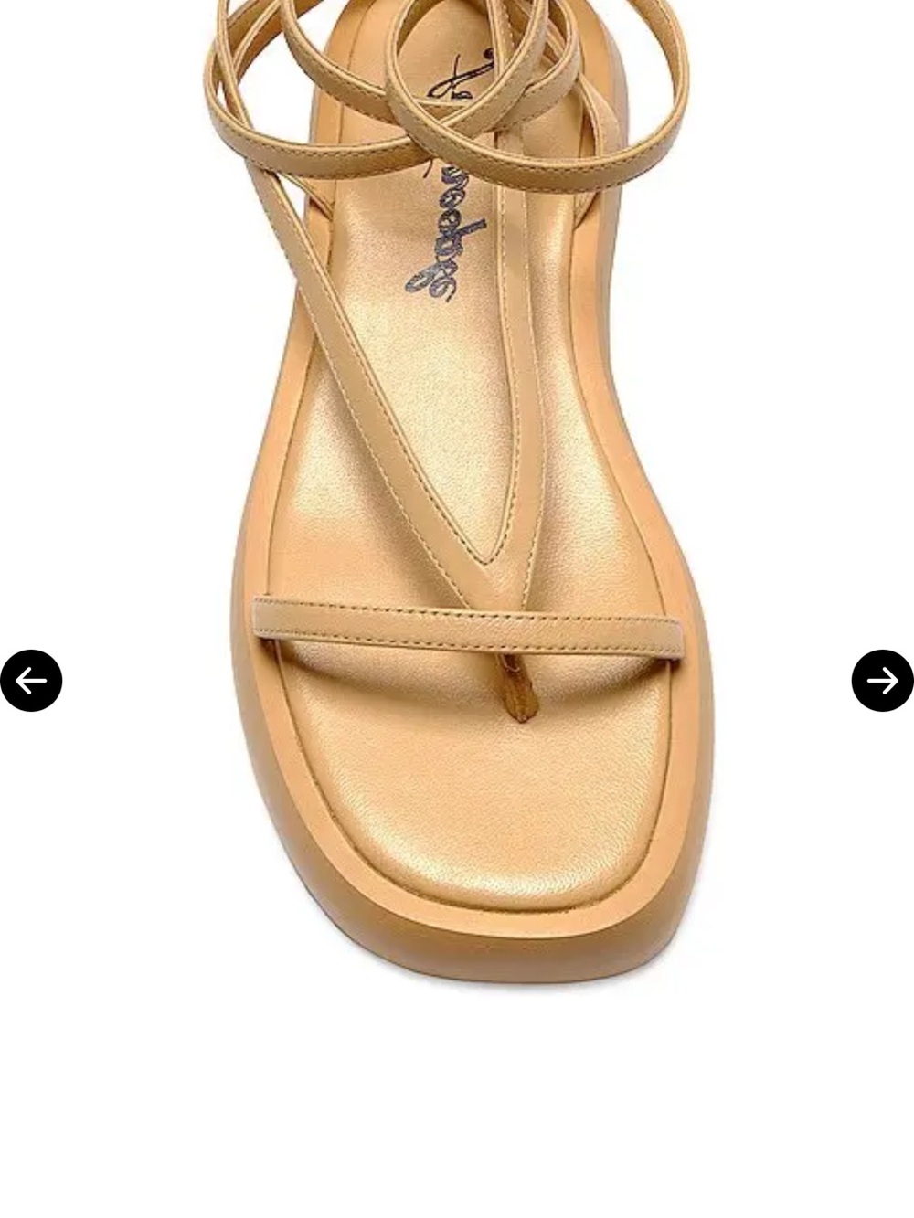 Free People Winnie Wrap Flatform Tan Lace-Up Toe-Thong Sandal